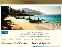 Tablet Screenshot of ginotravelagency.com